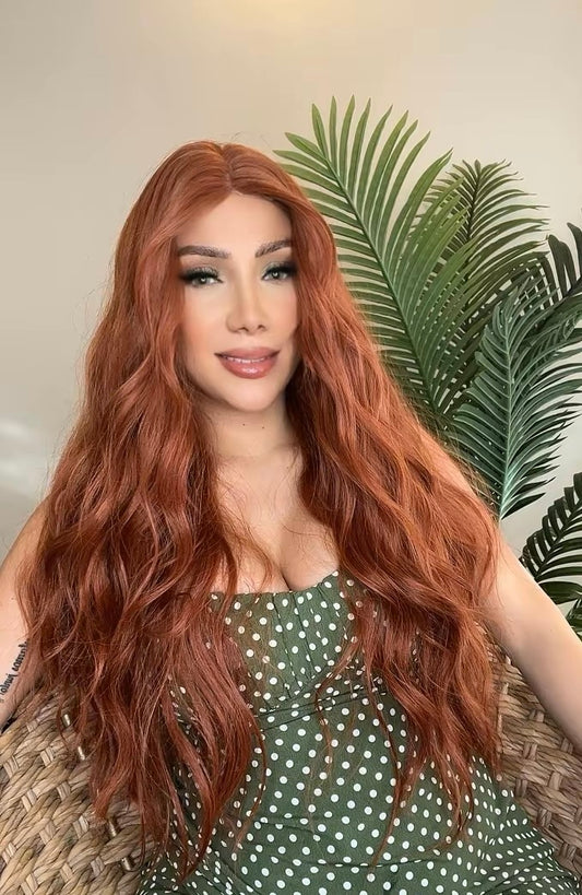 ZANAHORIA PELUCA ONDULADA CON ASPECTO NATURAL REALITA NO NECESITA PEGAMENTO