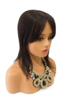 Topper Castaño Natural con Fleco 6x9 – 14 Pulgadas, Cabello 100% Humano con Clics, Realista y Fácil de Colocar