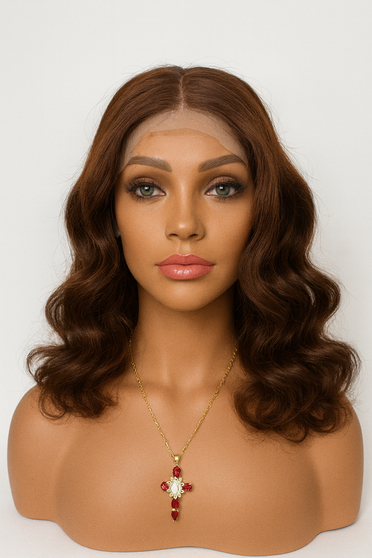Peluca Chocolate l 16” Ondulada 13x4 – Cabello 100% Humano, Suave y Realista | Ross Wigs (Copia) (Copia)