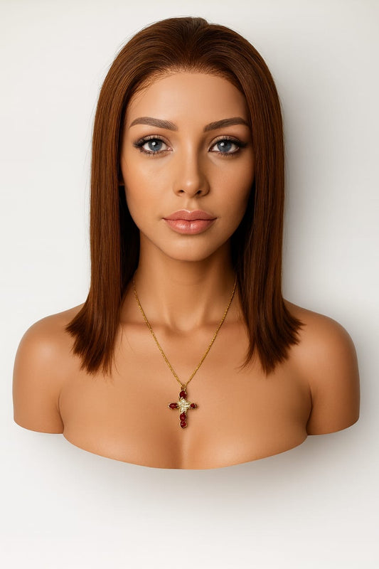 Peluca Chocolate l 12” Ondulada 13x4 – Cabello 100% Humano, Suave y Realista | Ross Wigs (Copia)