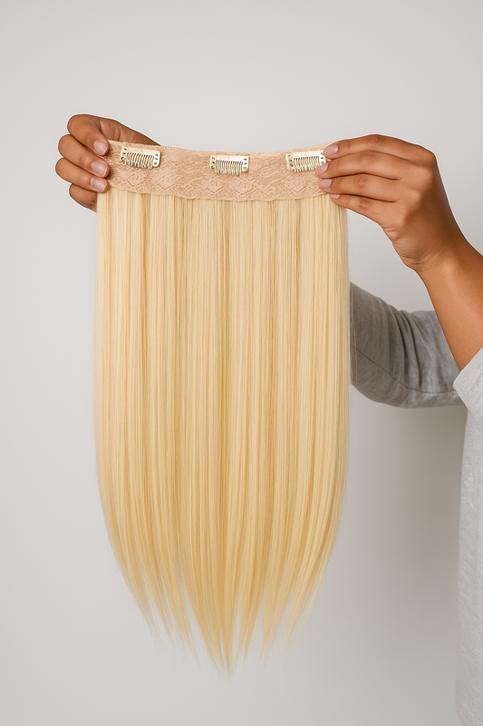 Extensión Halo Rubio 613 | 24” | Una Sola Cortina con Hilo Invisible y 4 Clips | Largo Instantáneo