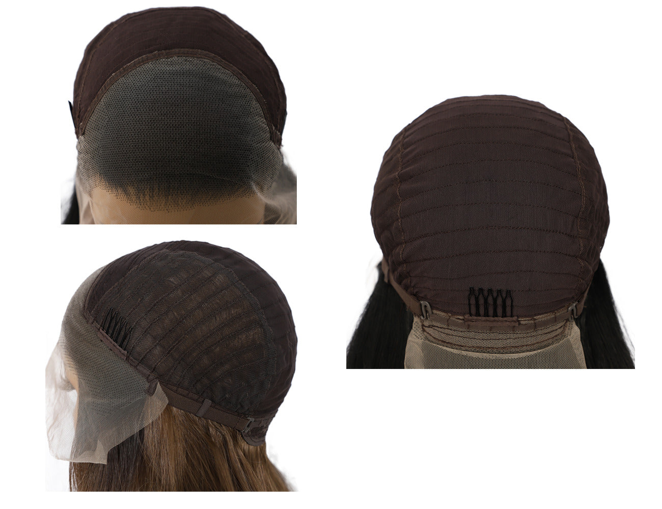 Peluca 24 Pulgadas Ondulada con Fleco Castaño Natural Glueless | Sin Pegamento | Look Natural