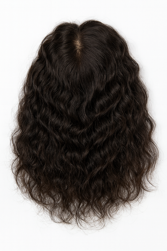Topper de Cabello 100% Humano 14x16 cm | 14” | 90g | Solución Natural para Alopecia