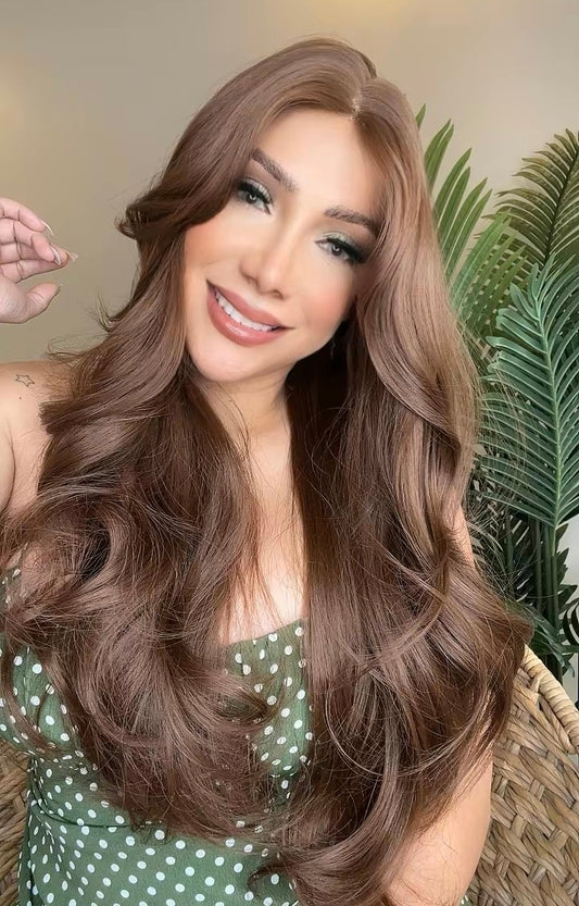 MADISSON PELUCA REALISTA CON FLECO, FIBRA RESISTENTE AL CALOR REALISTA Y DE ESTILIZADO FACIL