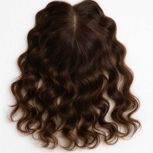 Topper de Cabello 100% Humano 14” | Base 9x14 cm | Volumen Natural para Alopecia