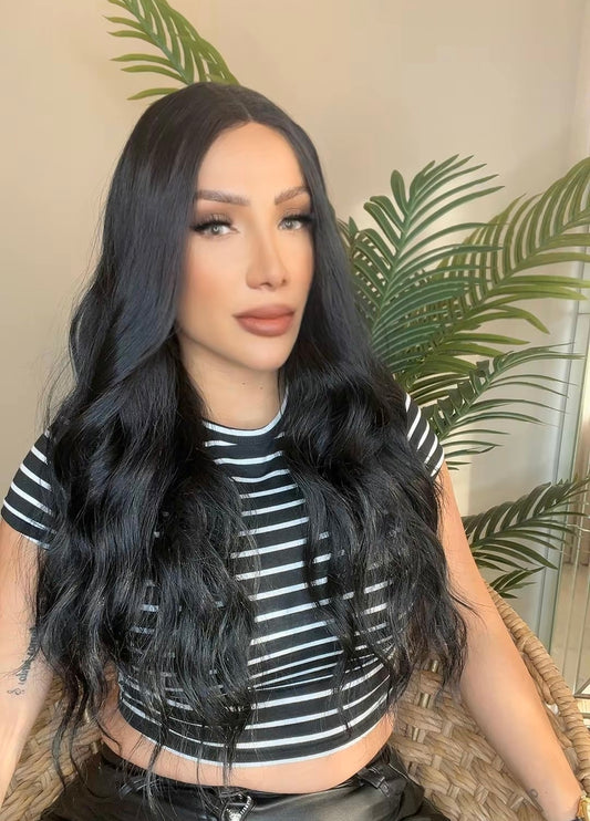 NOCTURNA PELUCA GLUELES, PELUCA DE FIBRA PREMIUN SIN PEGAMENTO EFECTO NATURAL Y REALISTA.