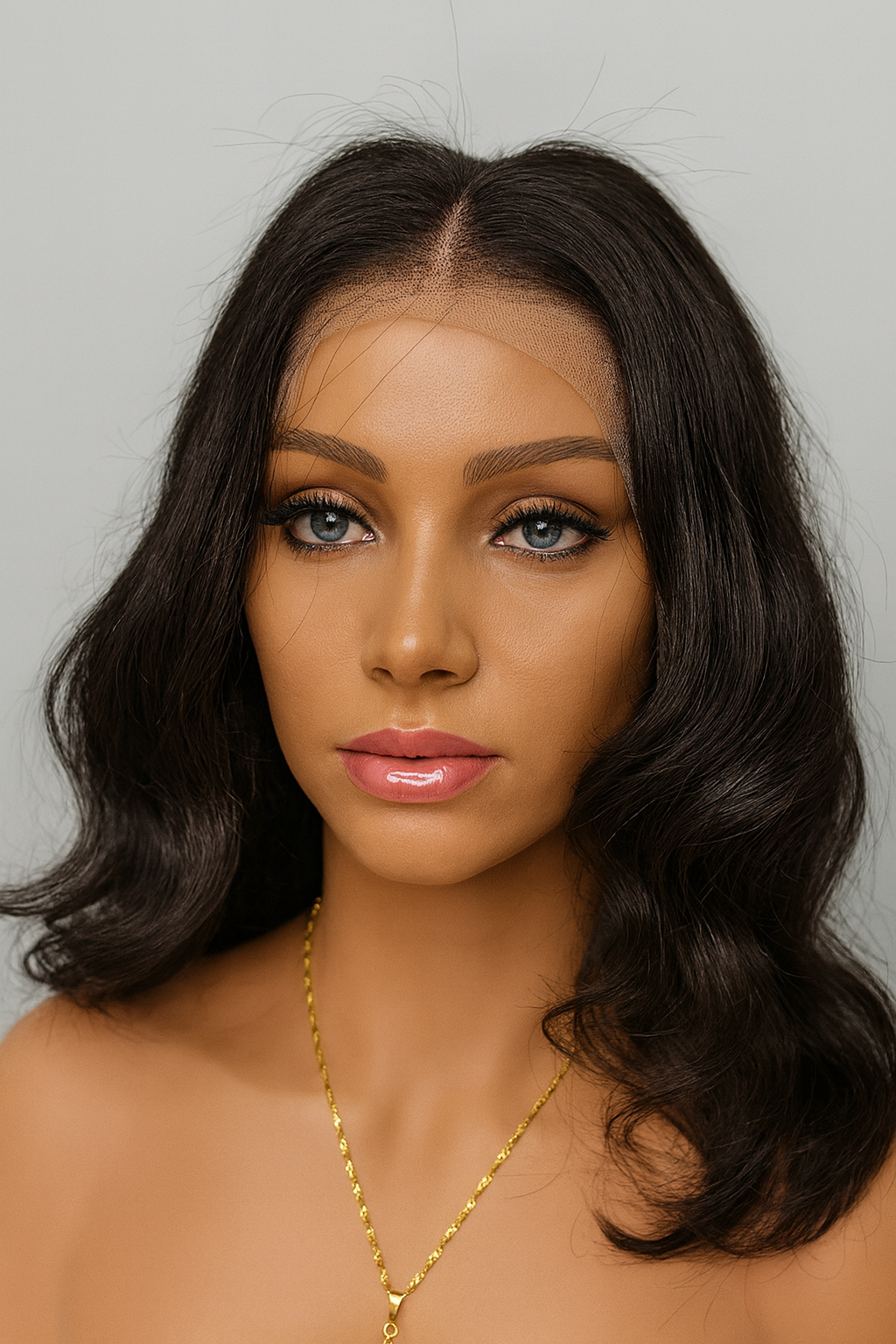 Peluca Castaño Natural 16” Ondulada 13x4 – Cabello 100% Humano, Suave y Realista | Ross Wigs