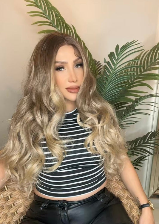 ANASOFIA PELUCA DE FIBRA PREMIUN, ENCAJE FRONTAL 13X3 EFECTO NATURAL Y RESISTENTE AL CALOR.