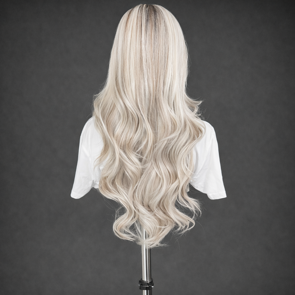 PELUCA REALISTA RUBIO PLATINADO 13X6 26 PULGADAS