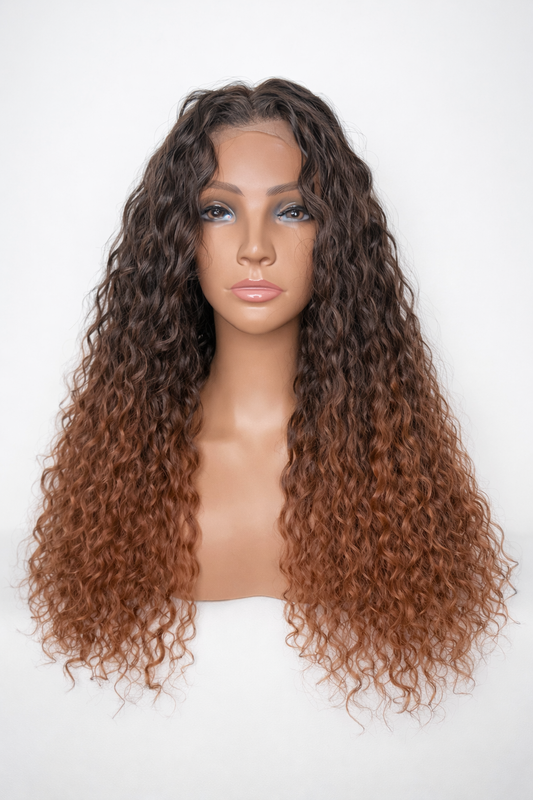 Peluca realista rizada 13x6 | larga , elegante y de fibra premium resistente al calor