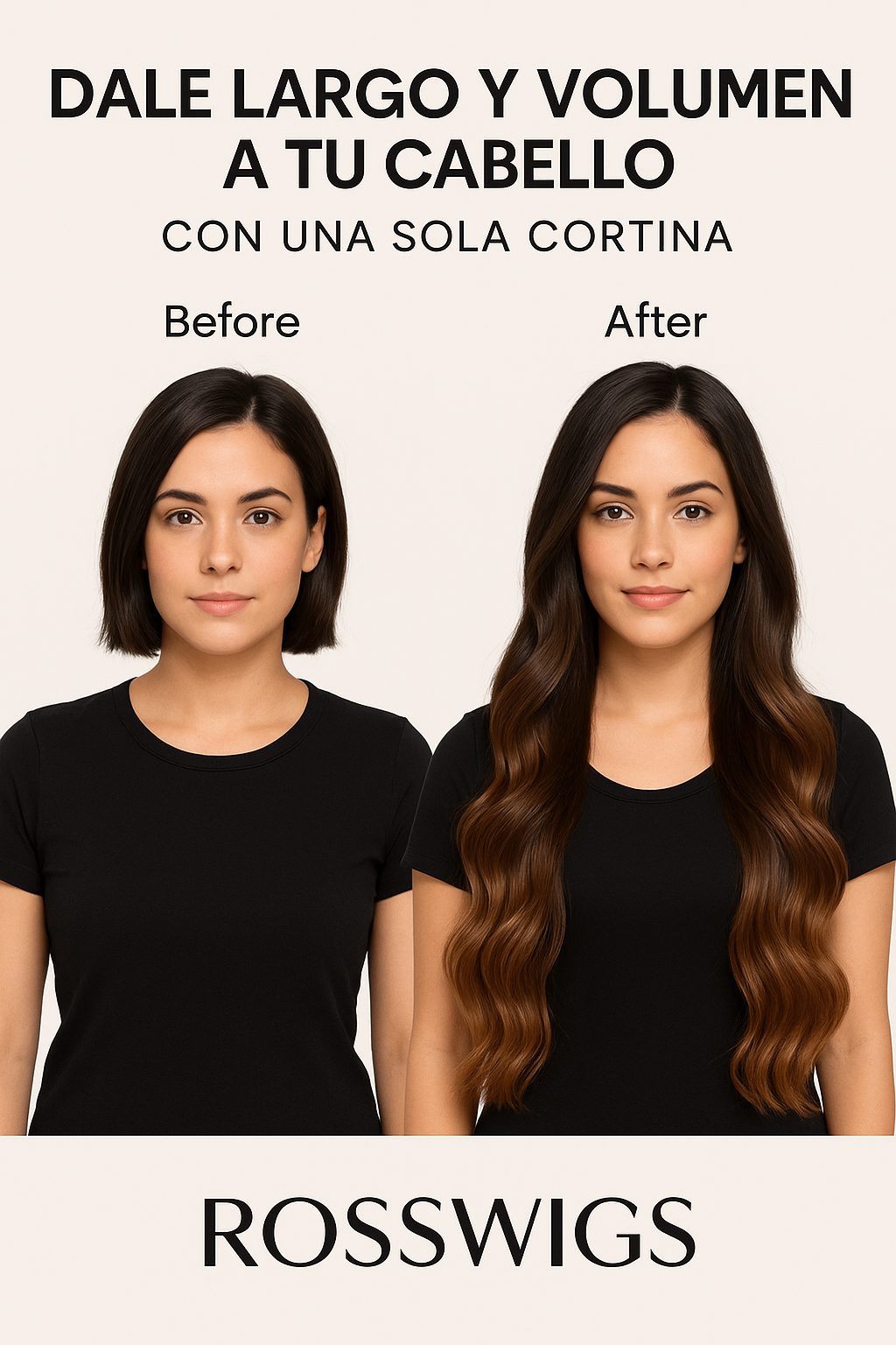 Extensión de Una Cortina 28” | Largo Instantáneo | Fibra Premium Resistente al Calor