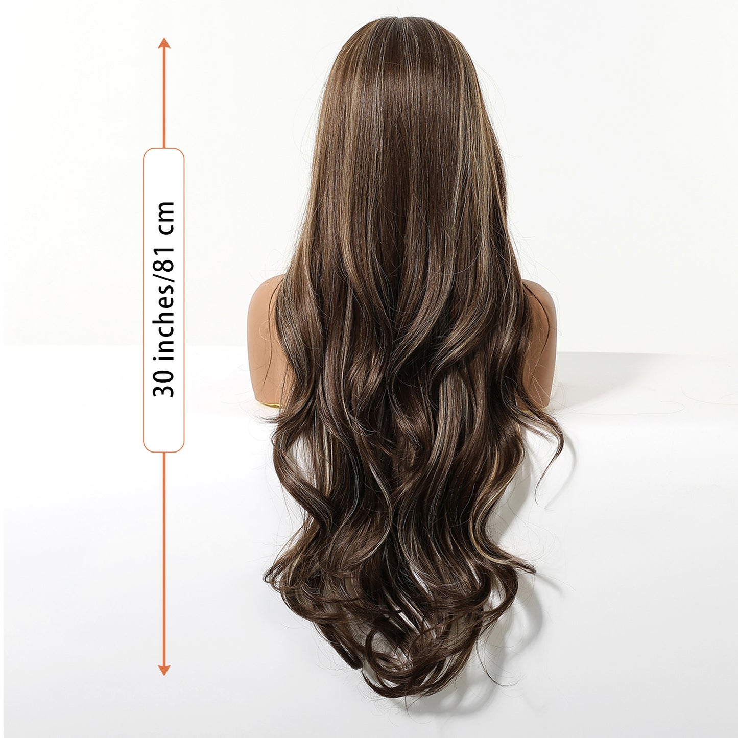 Peluca Clásica 28 Pulgadas Castaño Oscuro con Reflejos Dorados | Ondas Naturales | Ross Wigs