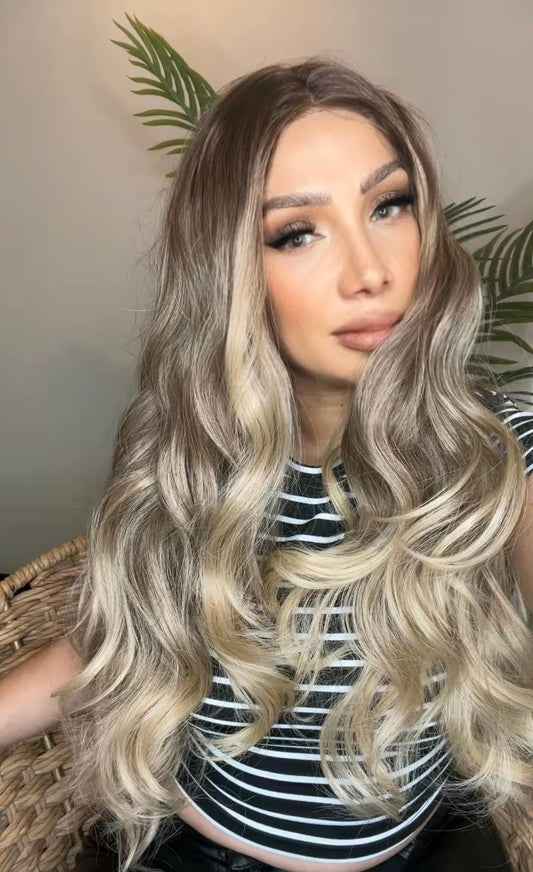 ANASOFIA PELUCA DE FIBRA PREMIUN, ENCAJE FRONTAL 13X3 EFECTO NATURAL Y RESISTENTE AL CALOR.