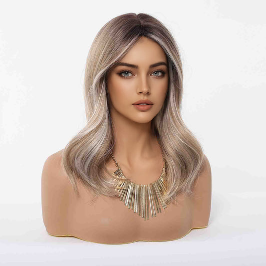 Peluca Realista rubia con raiz – Fibra Premium sin Pegamento)