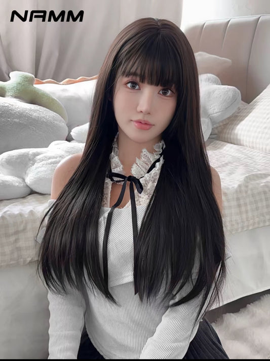 Peluca Realista Airam – Castaño Natural, Clásica con Raíz Simulada, Sin Pegamento y Fácil de Colocar