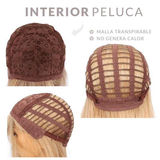 LESLIE PELUCA REALISTA CON FLECO ILUMINACIONES FACIL DE PONER