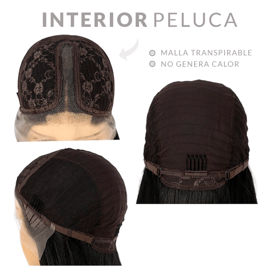 Peluca Ondulada 26” con LACEFRONT en T y Encaje | Súper Realista, Lavable y Reutilizable – Acabado Premium (Copia)