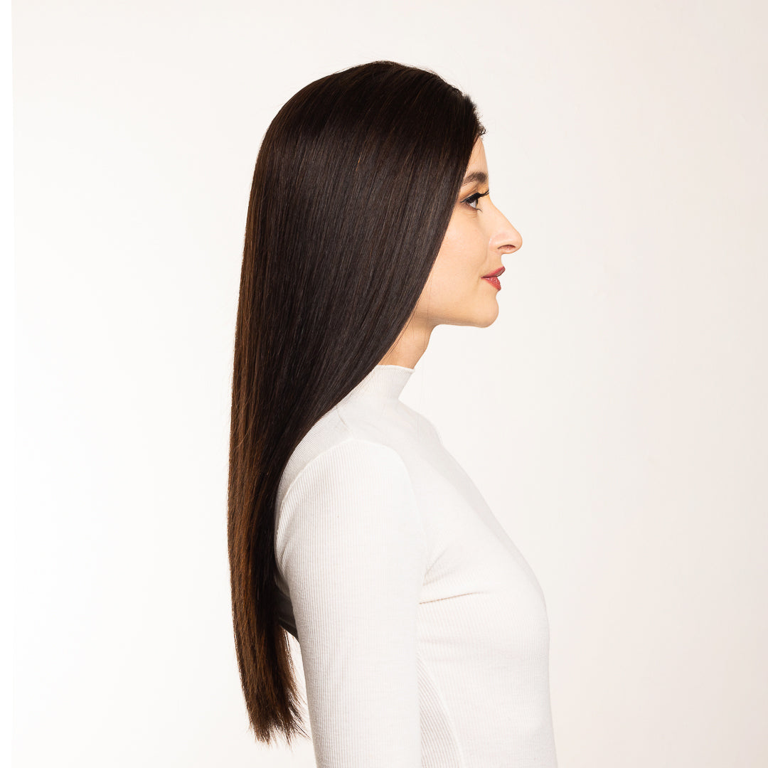 PELUCA CASTAÑA DE CABELLO HUMANO 20 PULGADAS