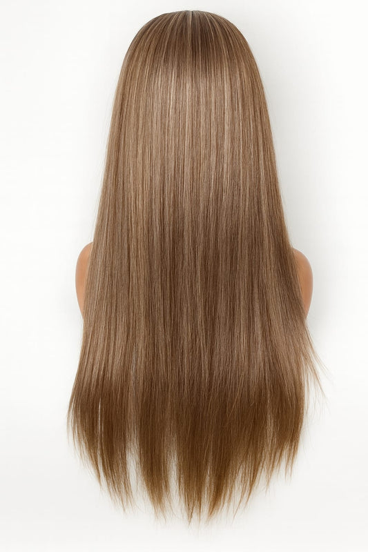 Peluca “Luxe Aurora” 26” – Rubio con Rayitos, LayFront 13x6, Realista, Coletas Altas, Premium