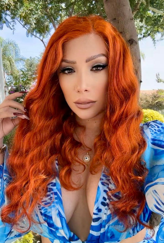 PELUCA ONDULADA COBRIZO 18 PULGADAS