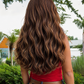 Peluca Lace Front 13x6 de Fibra Premium Realista 12 Pulgadas | Color Café con Mechas Beige | Corta y Natural