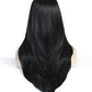 Peluca Realista negra    –  Fibra Premium sin Pegamento)