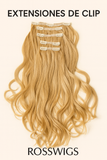 Extensiones de Clip 28” Rubias | 7 Piezas, 150g | Fibra Premium Resistente al Calor
