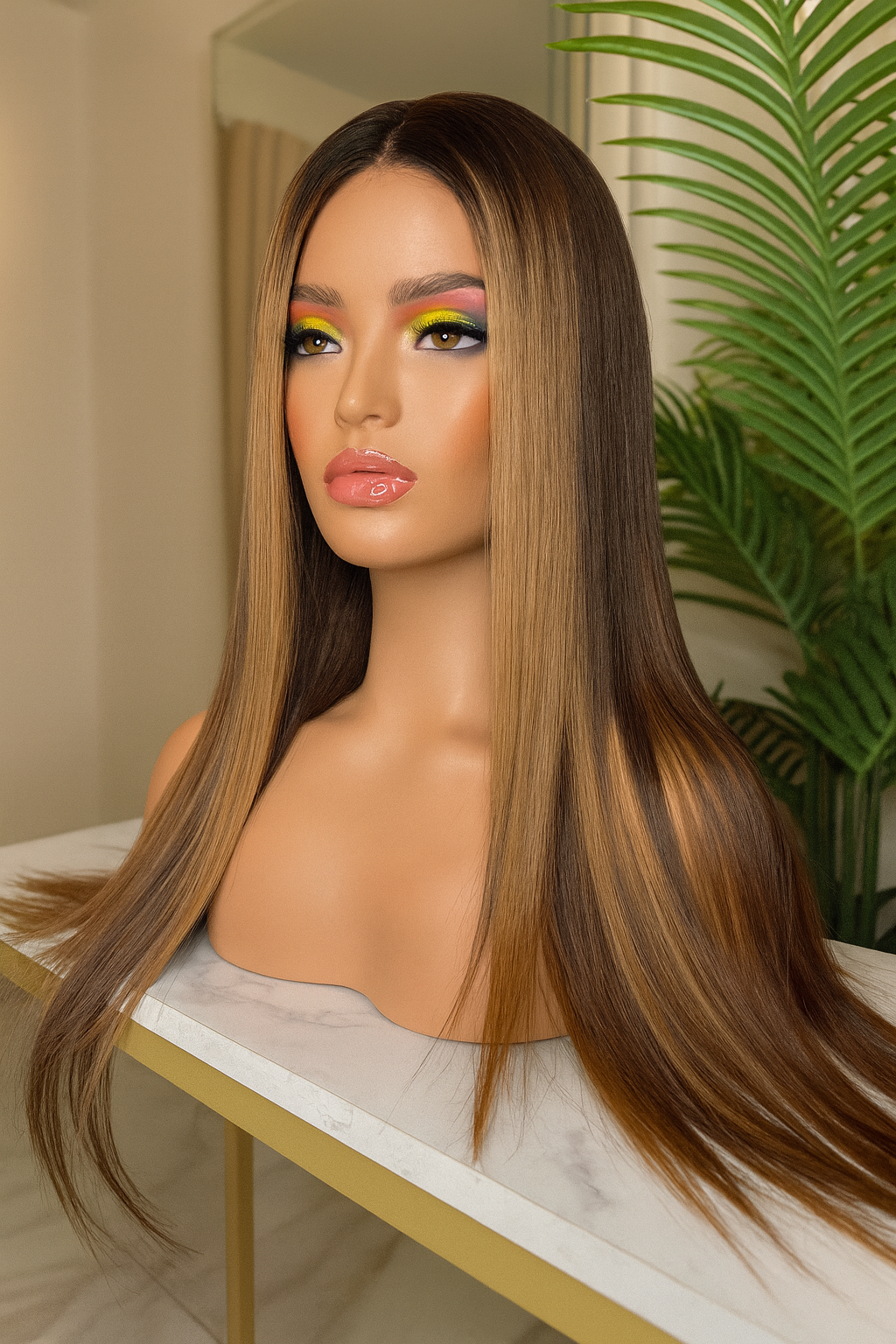 Peluca Melina | 24 pulgadas lisa color rubio miel – Brillo natural y acabado premium