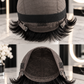 Peluca Rizada Corta con Ondas Color Café | Closure 13x1 de 6 Pulgadas