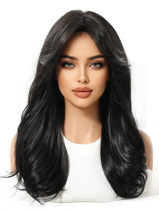 Peluca Realista negra   –  Fibra Premium sin Pegamento)