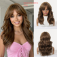 Peluca Clásica 16 Pulgadas Café con Ondas Naturales | Simulación de Raíz | Ross Wigs