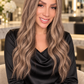 Peluca Castaño con Reflejos Rubio Beige 16 Pulgadas | Lace Front 13x4 LINEA ESENTIALS