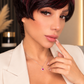 PELUCA PIXIE 100% CABELLO HUMANO NEGRA CON ILUMINACIONES ROJAS | SIN LACE