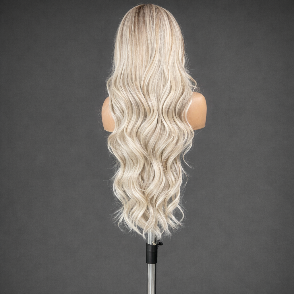 PELUCA REALISTA RUBIO PLATINADO 26 PULGADAS 13X6