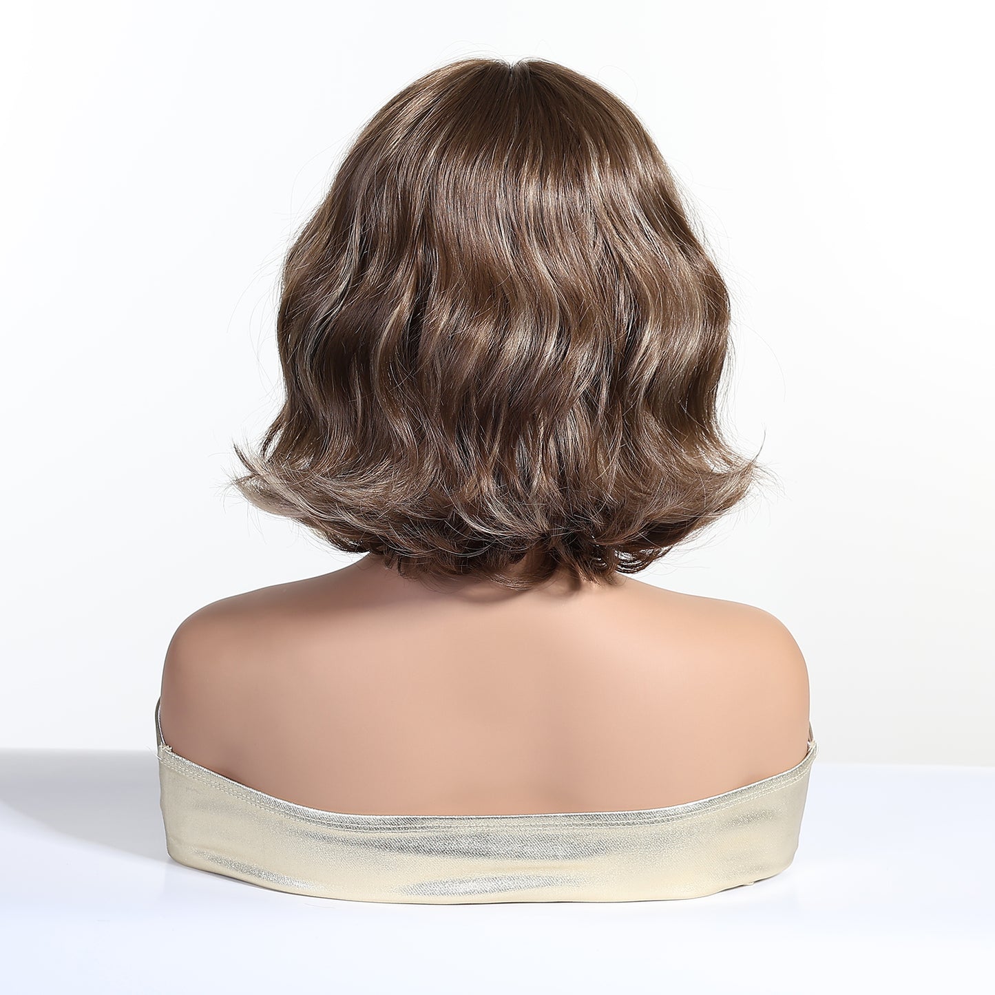 Peluca Realista Diamante con Flecos – Rubia Dorada, Fibra Premium sin Pegamento