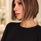 PELUCA DE CABELLO 100% HUMANO 6" CORTE HONGUITO | CAFÉ CON REFLEJOS DORADOS | LACE 13X1 RAYA LATERAL
