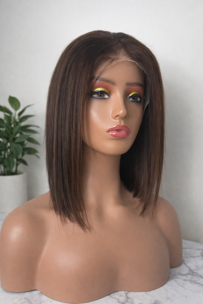 PELUCA 10 PULGADAS CABELLO 100% HUMANO CAFE OSCURO NATURAL