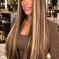 CHAI | PELUCA REALISTA 13X6 CASTAÑA CON MECHAS DORADAS 26"