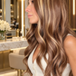 ÁMBAR | PELUCA REALISTA 13X6 RUBIA MIEL CON REFLEJOS DORADOS ONDULADA 22" FIBRA PREMIUM