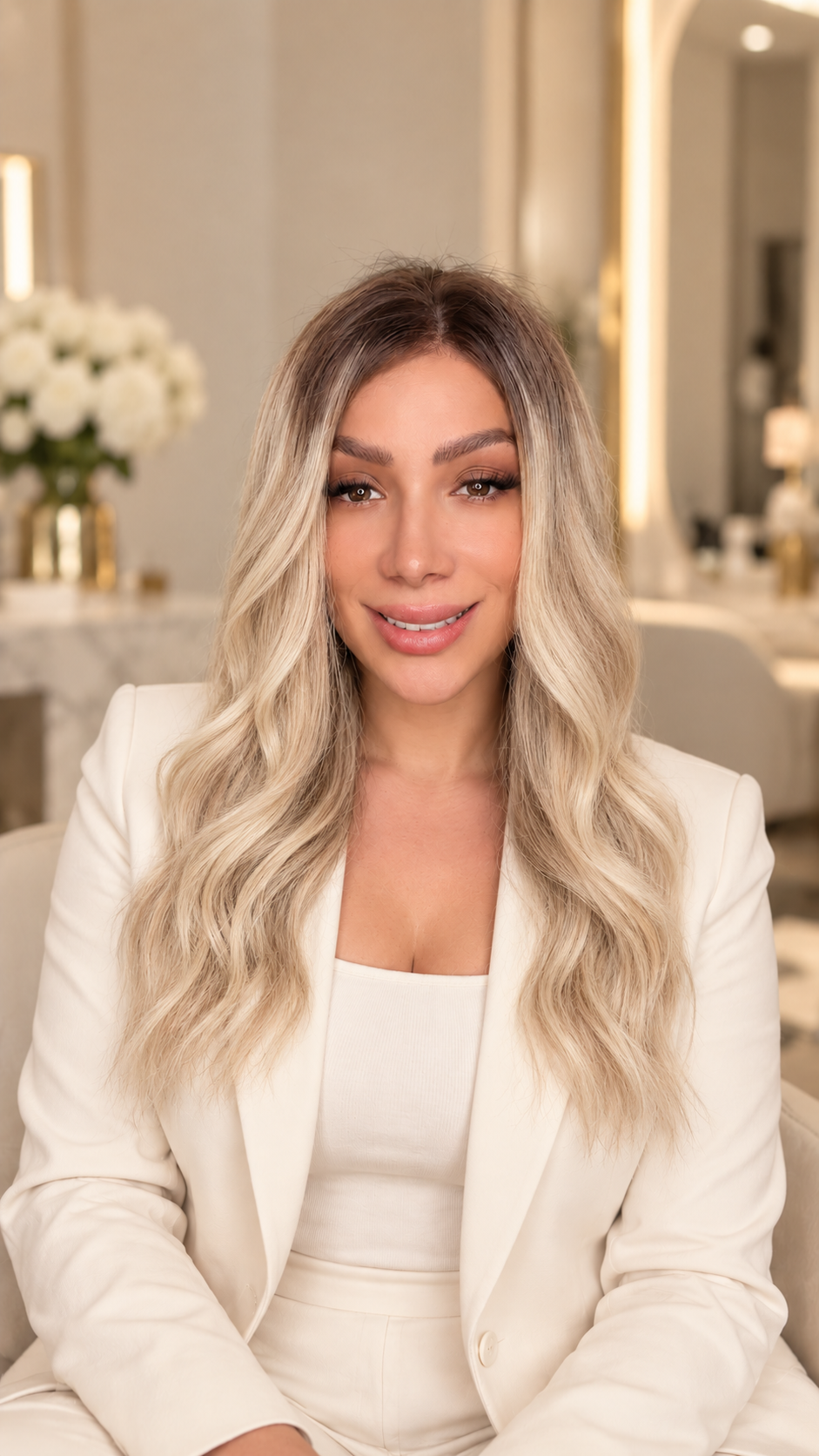 Peluca Rubia Extra Clara con Raíz 16 Pulgadas