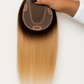 Topper RUBIO  100% Cabello Humano 12” | Malla Indetectable, Natural, Lavable y Ondulable