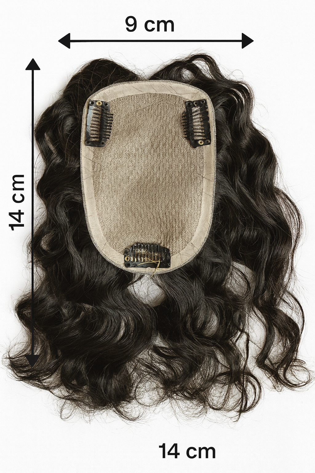 Topper de Cabello 100% Humano 20” | Base 9x14 cm | Volumen Natural para Alopecia