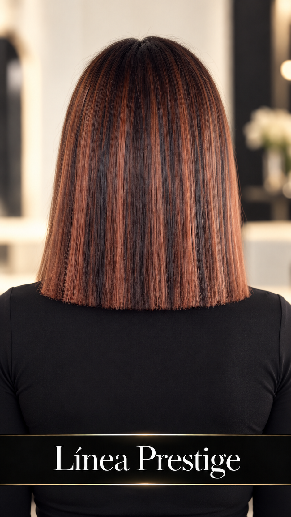 PELUCA DE CABELLO HUMANO VIETNAMITA 10" CASTAÑA CON REFLEJOS COBRIZOS | LACE HD 5X5 | GLUELESS SIN PEGAMENTO | LÍNEA PRESTIGE