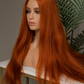 Peluca realista Cyrus | Peluca larga naranja de fibra premium | Ross Wigs