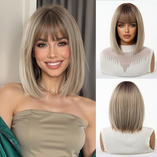 Peluca Clásica 10 Pulgadas Rubio Cenizo con Raíz Natural | Ross Wigs