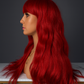 Peluca Roja Larga con Ondas y Fleco | Estilo Clásico con Gorro Genérico | Color Rojo Intenso | Ross Wigs