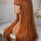 Peluca Realista Diamante con Flecos – COBRIZA , Fibra Premium sin Pegamento (Glueless) (Copia)