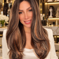 NÉCTAR | PELUCA LACE FRONT EN T LISA MECHAS MIELES CORTE EN CAPAS 18" PIEZA ÚNICA