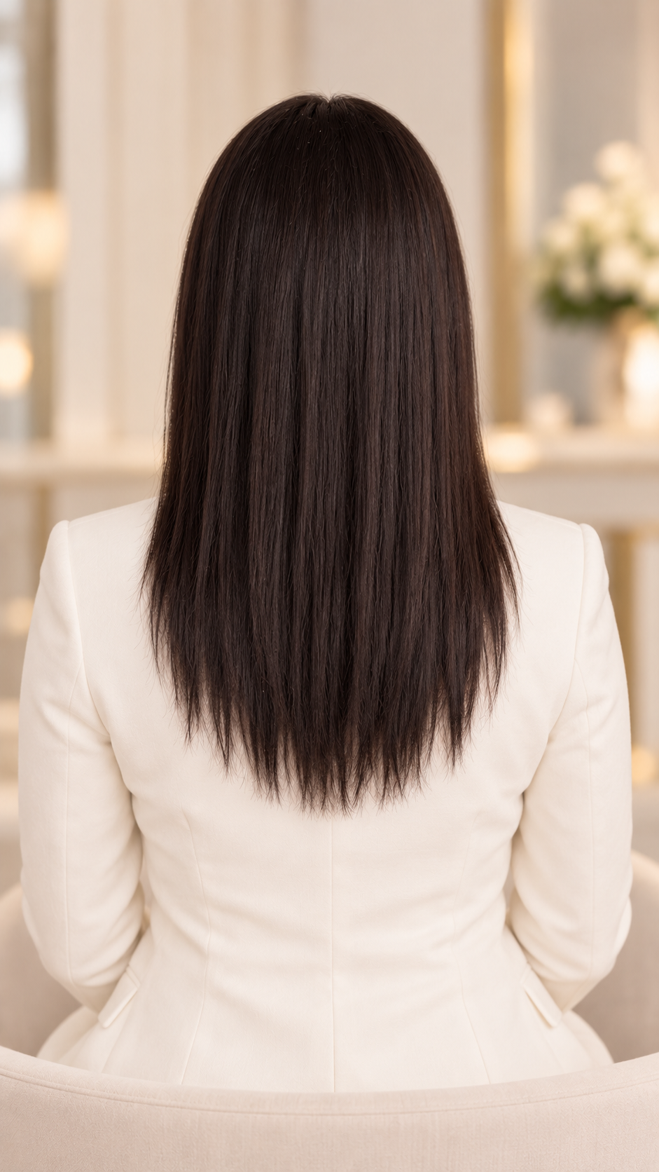PELUCA DE CABELLO 100% HUMANO 14" CASTAÑA LISA | BAJA DENSIDAD 160% | AJUSTABLE | APTA PARA USO ONCOLÓGICO