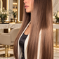 ATENEA | PELUCA REALISTA 13X6 CAFÉ CON RAÍZ LARGA 30" FIBRA PREMIUM RESISTENTE AL CALOR